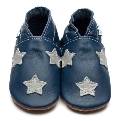 Scarpine in pelle per bambini - Stardom Navy/Grigio