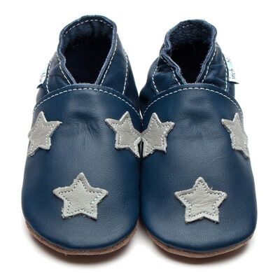 Baby Leather Shoes - Stardom Navy/Grey