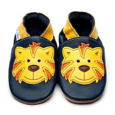 Leather Baby Slippers - Tommy Tiger Navy