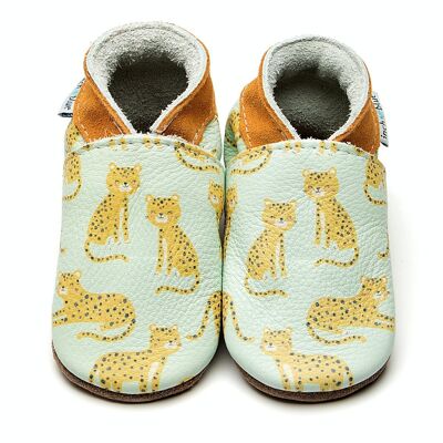 Pantuflas de Bebé de Piel - Lazy Leopards