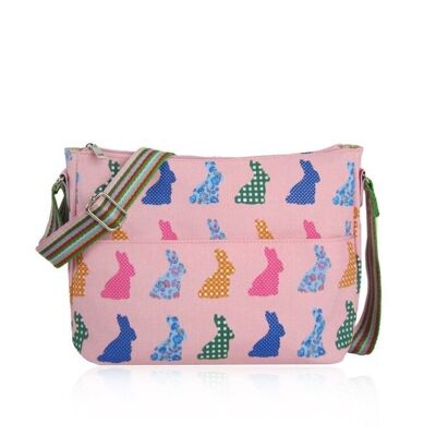 Sac à bandoulière multi-usages en toile à imprimé lapin