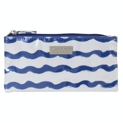 Cosmetic Bag Wavy Stripe Small Flat Purse