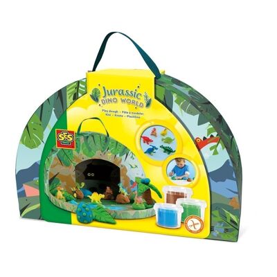 SES CREATIVE Jurassic Dino World Spielkoffer für Kinder, Unisex, ab 3 Jahren, mehrfarbig (00427)