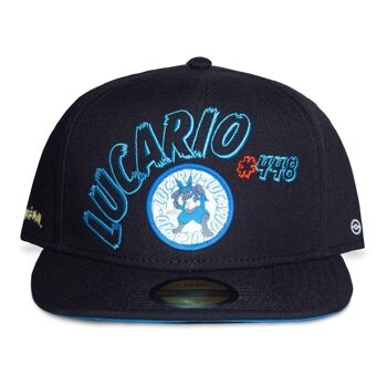 POKEMON Lucario #448 Casquette réglable à imprimé patch, noir/bleu (BA015377POK) 1