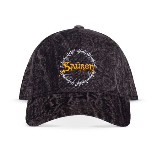 THE LORD OF THE RINGS Sauron Logo Acid Wash Adjustable Cap, Black/Grey (BA042277LTR)