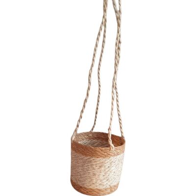 Hanging Basket Plant Basket Natural/White