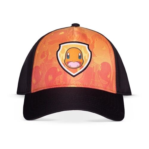 POKEMON Charmander Badge Adjustable Cap, Black/Orange (BA126580POK)