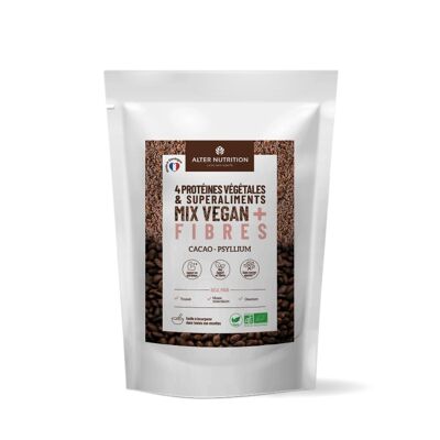 Proteine del Cacao di Psillio Biologico Vegan – Fibre - Sacco da 1 kg