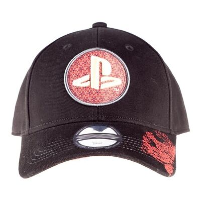 SONY Playstation Biker Japanese Logo Bow Cap, Unisexe, Noir (BA238211SNY)