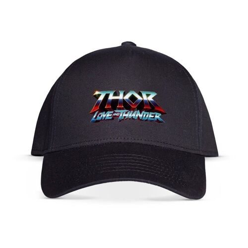 MARVEL COMICS Thor: Love and Thunder Logo Adjustable Cap, Black (BA337636THR)