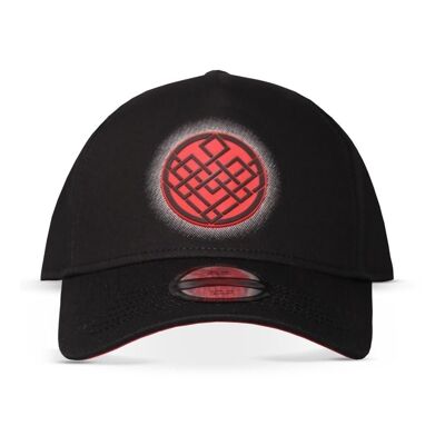 MARVEL COMICS Shang-Chi and the Legend of the Ten Rings Crest Logo Gorra de béisbol ajustable, negro/rojo (BA403858CHI)