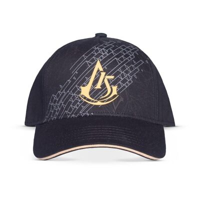 ASSASSIN'S CREED Cappellino regolabile con stemma dorato e logo, nero/oro (BA475637ASC)