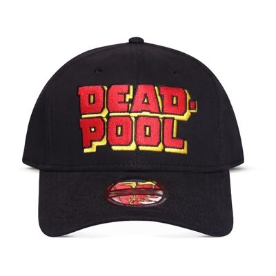 MARVEL COMICS Deadpool Big Letters Logo Gorra de béisbol ajustable, unisex, negro (BA613551DED)