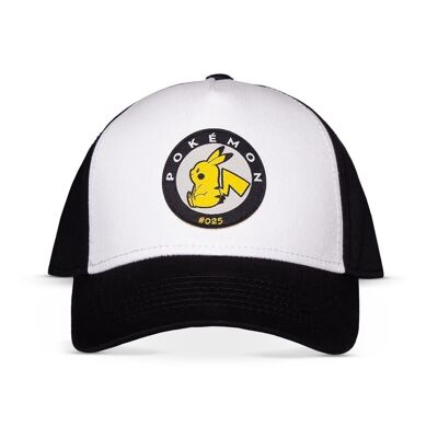 POKEMON Pikachu Woven Patch Adjustable Cap, Black/White (BA820188POK)