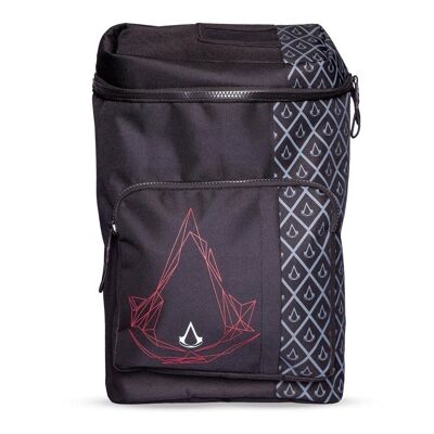 ASSASSIN'S CREED Crest with All-over Pattern Print Deluxe Backpack, Black/Grey (BP204127ASC)