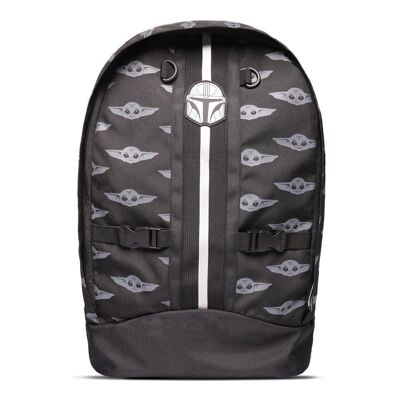 STAR WARS The Mandalorian Helmet Logo with All-over Print - Sac à dos pour enfants Noir (BP406873STW)