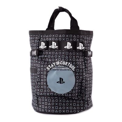 SONY Playstation Stay in Control Zaino toploader con stampa all-over, unisex, nero (BP412830SNY)
