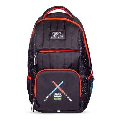 STAR WARS Villains Lightsabers with Space Print Backpack, Black/Red (BP417171STW)