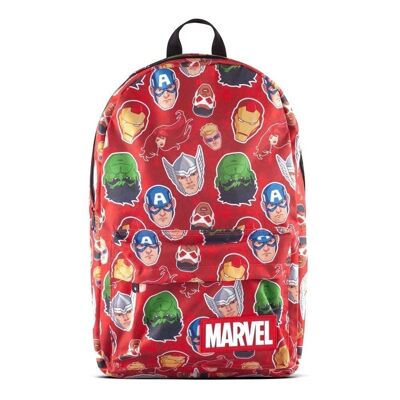 MARVEL COMICS Characters Zaino con stampa all-over, rosso/nero (BP664172MVL)