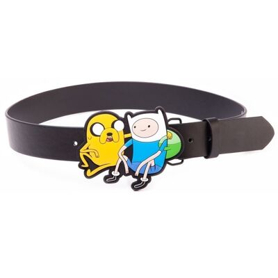 ADVENTURE TIME Cinturón negro con hebilla Jake & Finn 2D, hombre, pequeño (BT0MW8ADV-S)