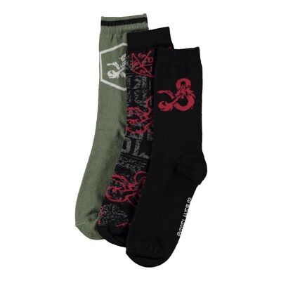 HASBRO Dungeons & Dragons Iconic Logo Crew Chaussettes Homme 39/42 Multicolore (CR255872HSB-39/42)