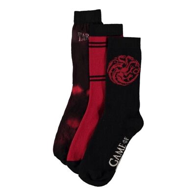 GAME OF THRONES House of the Dragon Iconic Logo Crew Socks, Uomo, 39/42, Multicolore (CR768702GOT-39/42)