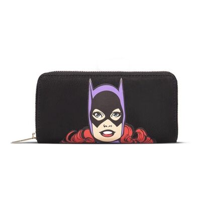 DC COMICS - Portafoglio con zip e stampa del personaggio di Batgirl, donna, nero/viola (GW421347BTM)
