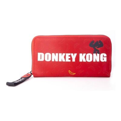 NINTENDO Donkey Kong Logo Zip Around Wallet Monedero, Mujer, Rojo (GW426814NTN)