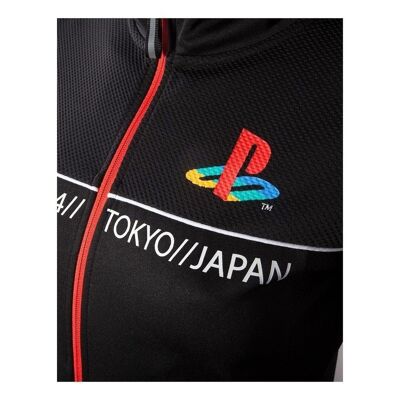 SONY Playstation Cut & Sew Tech Full Length Zipper Hoodie, Damen, Extra Large, Schwarz/Rot (HD018482SNY-XL)