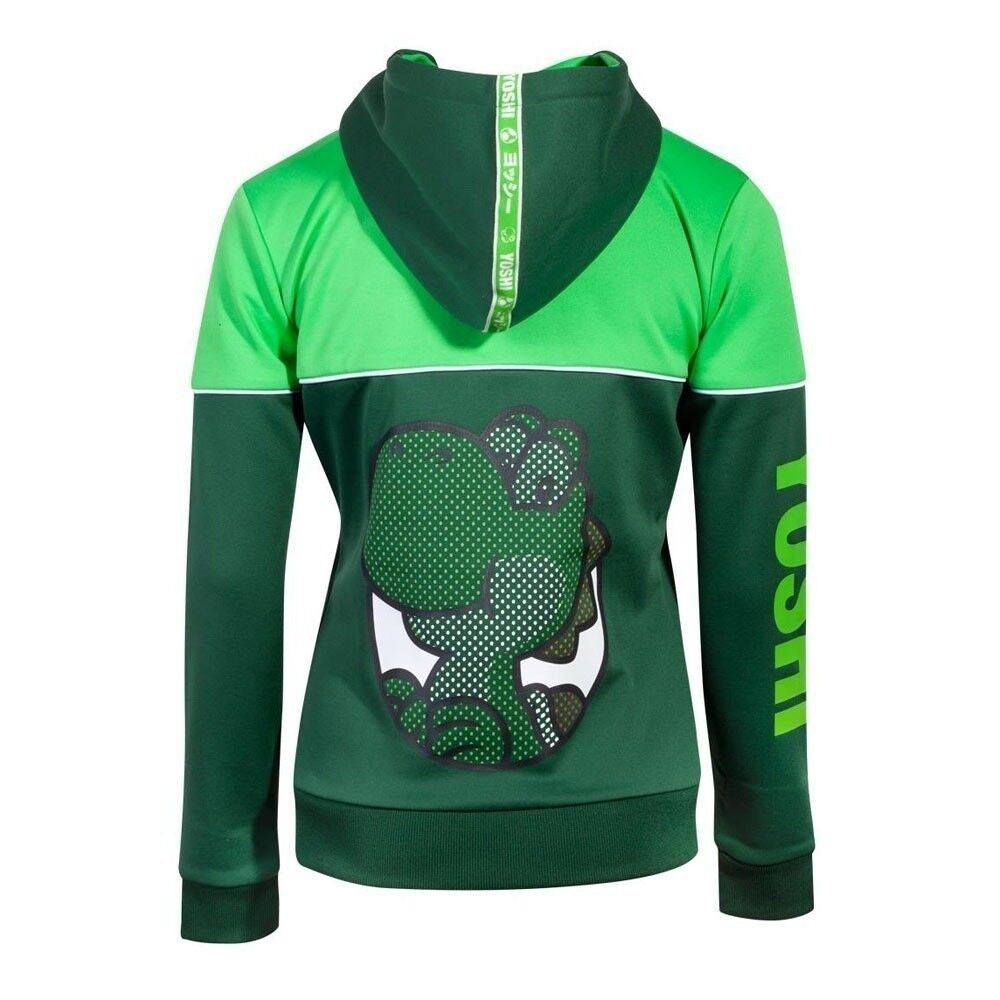 NINTENDO Super Mario Bros. Yoshi's Adventure Sweat à capuche zippé sur toute la longueur, Femme, Extra Extra Large, Vert (HD257862NTN-2XL)