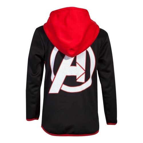 MARVEL COMICS Avengers Logo Teq Full Length Zipper Hoodie, Kid's Unisex, 146/152, Black/Red (HD742414AVG-146/152)