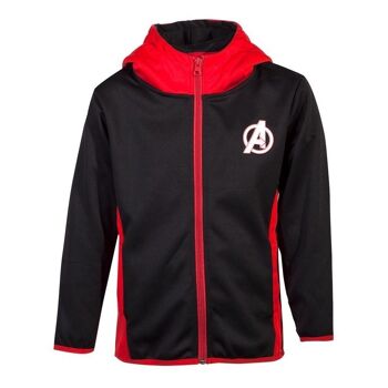 MARVEL COMICS Avengers Logo Teq Sweat à capuche zippé sur toute la longueur, Unisexe pour enfant, 146/152, Noir/Rouge (HD742414AVG-146/152) 3