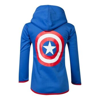 MARVEL COMICS Captain America Logo Teq Sweat à capuche zippé sur toute la longueur, Unisexe pour enfant, 122/128, Bleu/Rouge (HD783141AVG-122/128) 2