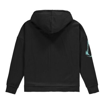 ASSASSIN'S CREED Valhalla Tribal Face Sweat à capuche avec capuche Teddy, Femme, Medium, Noir/Turquoise (HD838613ASC-M) 2