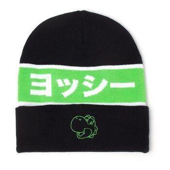 NINTENDO Super Mario Bros. Yoshi Japanese Outline Cuffles Beanie, Unisexe, Noir/Vert (KC308361NTN) 2