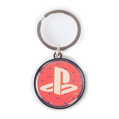 Sony Playstation Biker Logo portachiavi in metallo, unisex, rosso/nero (KE330552SNY)