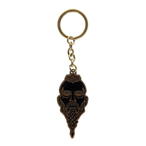 ASSASSIN'S CREED Valhalla Tribal Face Metal Keychain, Unisex, Gold/Black (KE378730ASC)