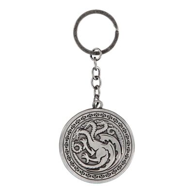 GAME OF THRONES Haus des Drachen Logo Schlüsselanhänger aus Metall, Silber (KE433450GOT)