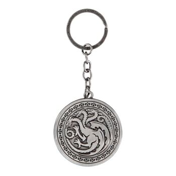 GAME OF THRONES House of the Dragon Logo Porte-clés en métal Argenté (KE433450GOT) 1