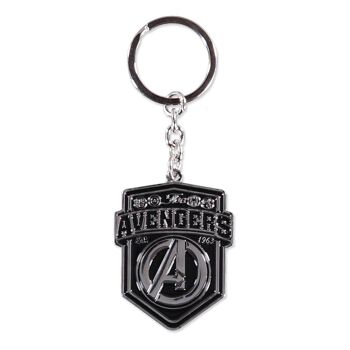 MARVEL COMICS Porte-clés en métal avec logo en creux Avengers, argent/noir (KE552105AVG) 1
