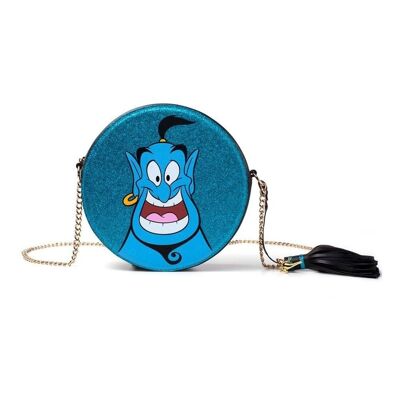 DISNEY Aladdin Glitter Genie bolso de hombro con forma redonda con correa de cadena para el hombro, hembra, azul (LB224444ALD)