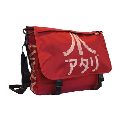 Sac messager ATARI avec logo japonais, unisexe, rouge cramoisi (MB221005ATA)