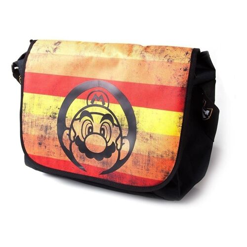 NINTENDO Super Mario Bros. Distressed Retro Striped Messenger Bag, Unisex, Multi-colour (MB710784NTN)
