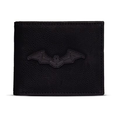 DC COMICS The Batman Logo Patch Bi-fold Wallet, Hombre, Negro (MW003122BAT)