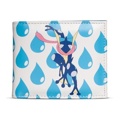 POKEMON Greninja with All-over Print Bi-fold Wallet, Male, White/Blue (MW060572POK)