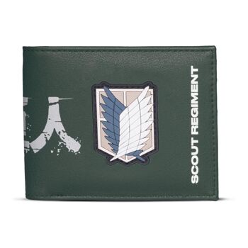 ATTACK ON TITAN Scout Regiment Logo Portefeuille à deux volets, Homme, Vert (MW078560ATT) 1