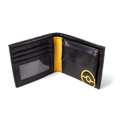 POKEMON Pikachu Manga Bi-fold Wallet, Masculino, Negro/Amarillo (MW116834POK)