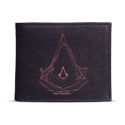 ASSASSIN'S CREED Portafoglio bi-fold con logo stemma rosso, uomo, nero/marrone (MW288575ASC)