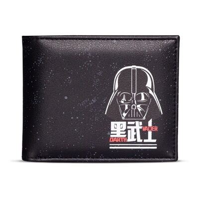 STAR WARS Darth Vadar con cartera plegable con estampado de galaxia en toda la superficie, hombre, negro (MW335827STW)