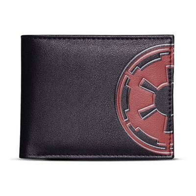 STAR WARS Obi-Wan Kenobi Galactic Empire & Jedi Insignias Bi-fold Wallet, Masculino, Negro (MW428366WK)